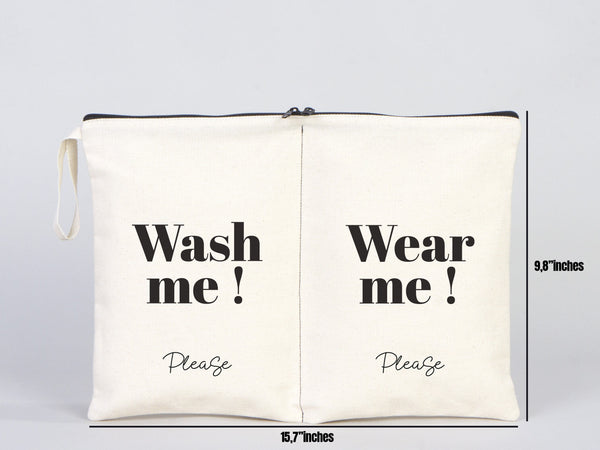 Pamusan Wear and Wash Travel Bag - Personal Travel Bag - Lingerie Laundry Bag - Clean and dirty bags - Storage and Organization Cotton Bags