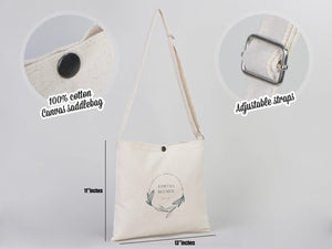 Canvas Messenger Bag – 11"W x 13"H Custom Crossbody Saddlebag