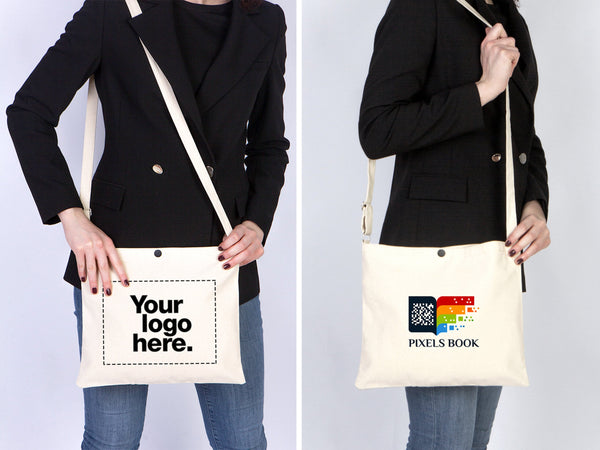 Canvas Messenger Bag – 11"W x 13"H Custom Crossbody Saddlebag