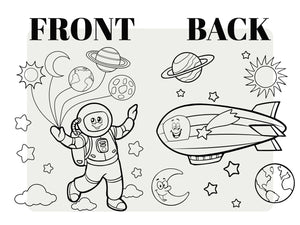 Astronaut & Zeppelin Coloring Bag 14"W X 16"H (35x40 cm) Cotton Handle