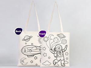 Astronaut & Zeppelin Coloring Bag 14"W X 16"H (35x40 cm) Cotton Handle