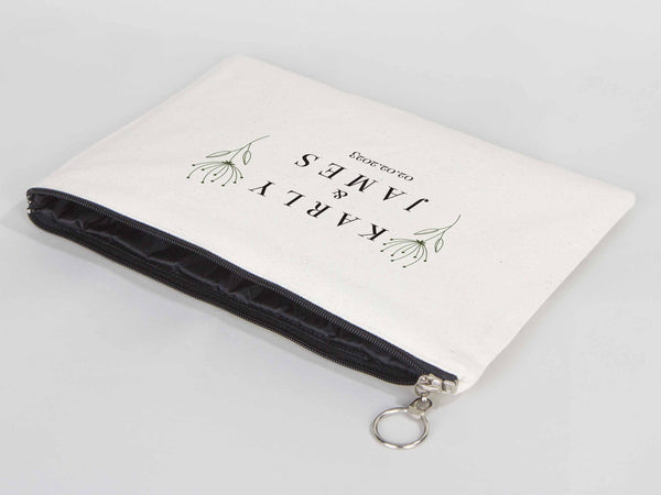 Wedding Clutch Bag – Personalized Bridal & Bridesmaid Gift with Zipper