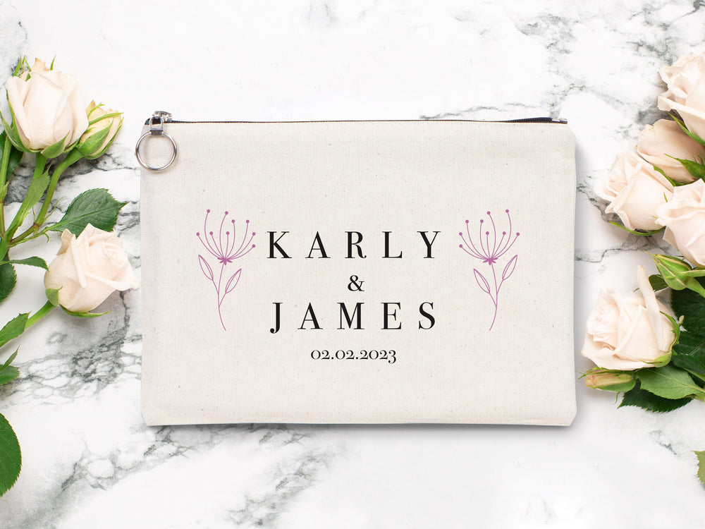 Wedding Clutch Bag – Personalized Bridal & Bridesmaid Gift with Zipper