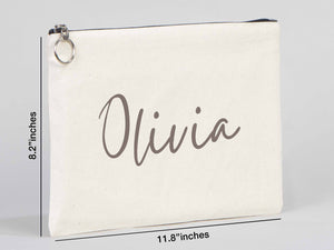 Wedding Cotton Clutch Bag – Custom 12"x8" Bridal Clutch Gift – Personalized Wedding Pouch
