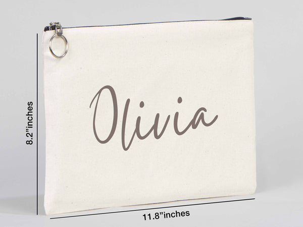 Wedding Cotton Clutch Bag – Custom 12"x8" Bridal Clutch Gift – Personalized Wedding Pouch