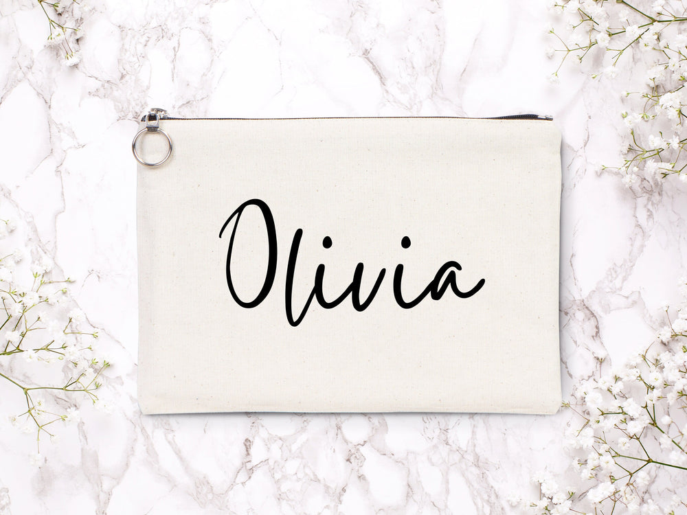 Wedding Cotton Clutch Bag – Custom 12"x8" Bridal Clutch Gift – Personalized Wedding Pouch
