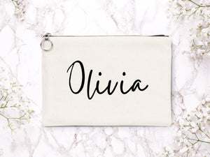 Wedding Cotton Clutch Bag – Custom 12"x8" Bridal Clutch Gift – Personalized Wedding Pouch