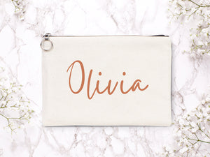 Wedding Cotton Clutch Bag – Custom 12"x8" Bridal Clutch Gift – Personalized Wedding Pouch