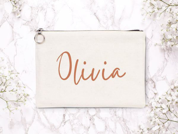Wedding Cotton Clutch Bag – Custom 12"x8" Bridal Clutch Gift – Personalized Wedding Pouch