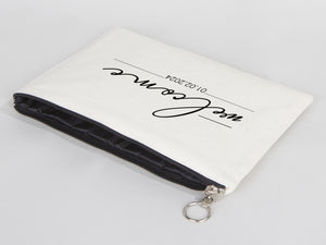 Clutch Wedding Gift – Custom Cotton Big Clutch Bag 12"W x 8"H  – Wedding Cotton Clutch Gift – Clutch Wedding