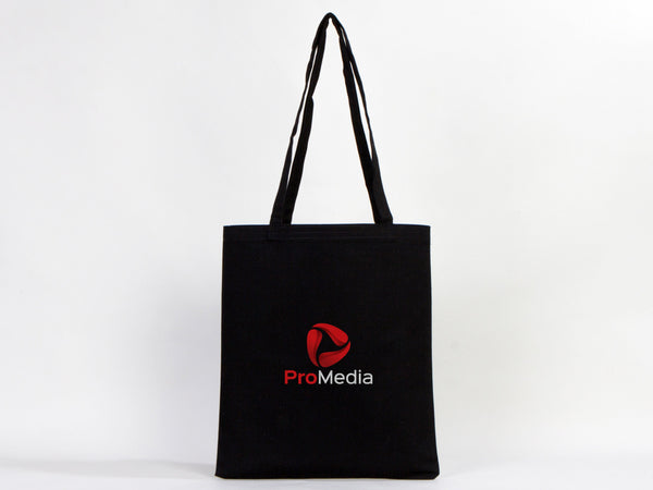 Canvas Custom Tote Bags Black 14"x16" – Personalized Logo Print