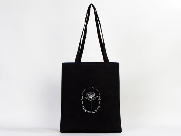 Canvas Custom Tote Bags Black 14"x16" – Personalized Logo Print