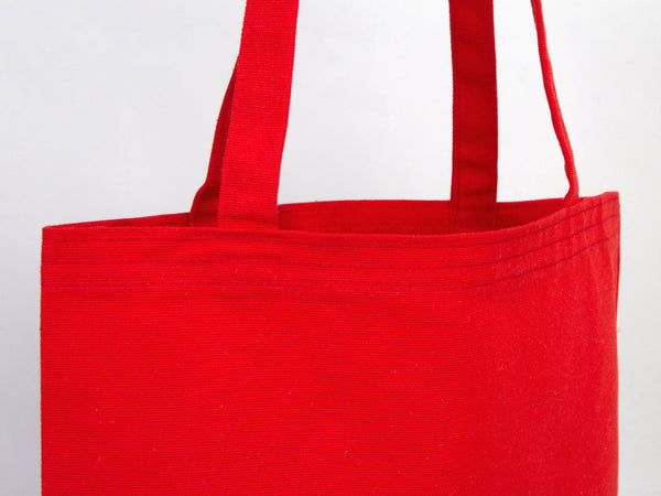 Red Canvas Custom Tote Bags 14"W x 16"H – Personalized Cotton Shopping & Gift Bags