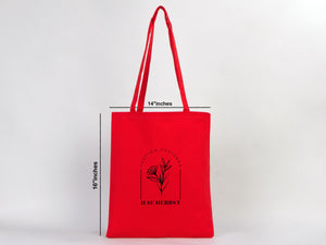 Red Canvas Custom Tote Bags 14"W x 16"H – Personalized Cotton Shopping & Gift Bags