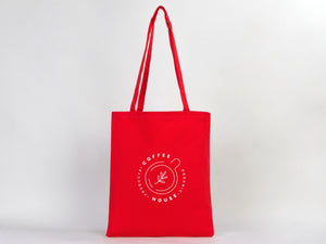 Red Canvas Custom Tote Bags 14"W x 16"H – Personalized Cotton Shopping & Gift Bags