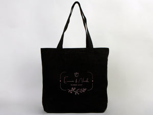 Black Custom Canvas Tote Bag 19"x16"x4" – Personalized Cotton Promotional & Beach Bag