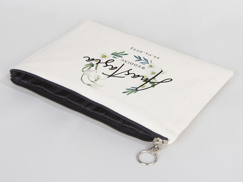 Large Clutch Bag For Wedding Gift -  12"W x 8"H (30 cm x 21 cm)  Custom Cotton Big Clutch Bag - Wedding cotton clutch gift - Clutch Wedding Clutch bag