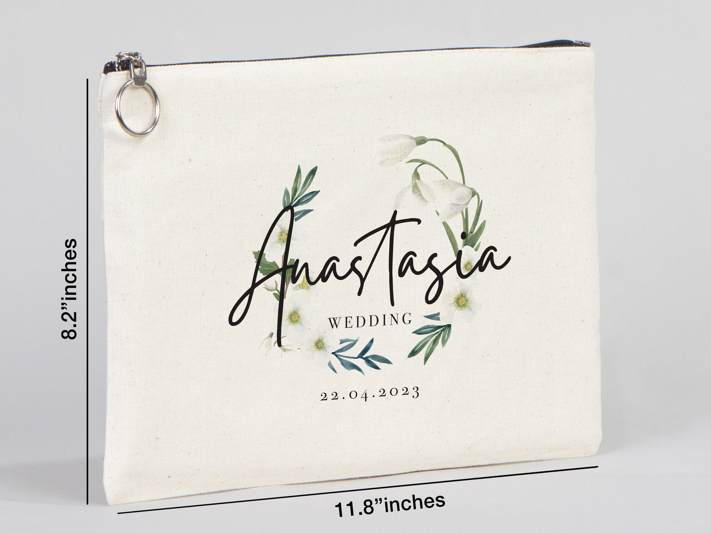 Large Clutch Bag For Wedding Gift -  8"W x 12"H (20 cm x 30 cm) Custom Cotton Big Clutch Bag - Wedding cotton clutch gift - Clutch Wedding Clutch bag