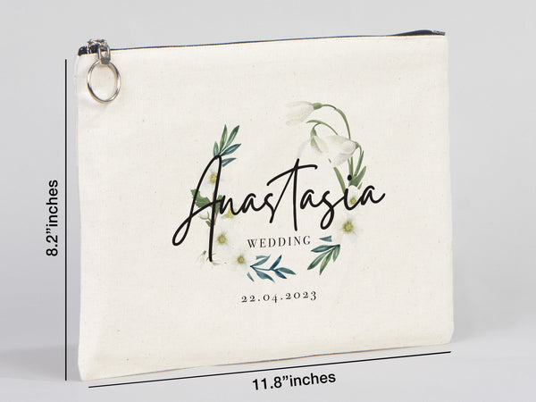 Large Clutch Bag For Wedding Gift -  12"W x 8"H (30 cm x 21 cm)  Custom Cotton Big Clutch Bag - Wedding cotton clutch gift - Clutch Wedding Clutch bag