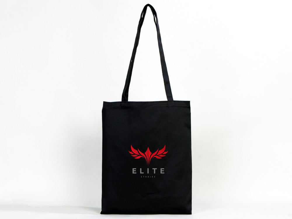 Black Cotton Tote Bag – 14"x16" Reusable Custom Print Canvas Bag Wholesale