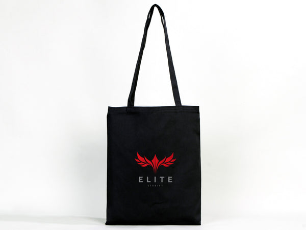 Black Cotton Tote Bag – 14"x16" Reusable Custom Print Canvas Bag Wholesale