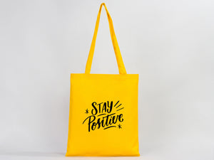 Personalized Yellow Gabardine Tote Bag – 14"x16" Custom Logo Print