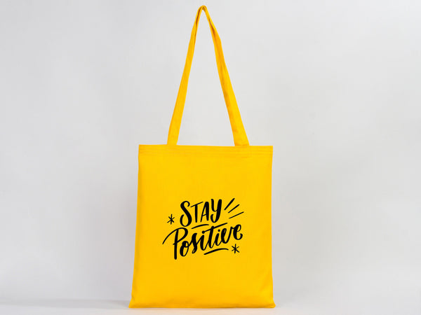 Personalized Yellow Gabardine Tote Bag – 14"x16" Custom Logo Print