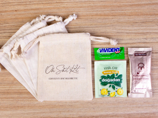 Oh Shit Kit, Bachelorette Party, Survival Kits, Hangover Kits, Custom Handmade oh shit kit Pouch Bag, Organic Pouches