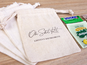 Oh Shit Kit, Bachelorette Party, Survival Kits, Hangover Kits, Custom Handmade oh shit kit Pouch Bag, Organic Pouches