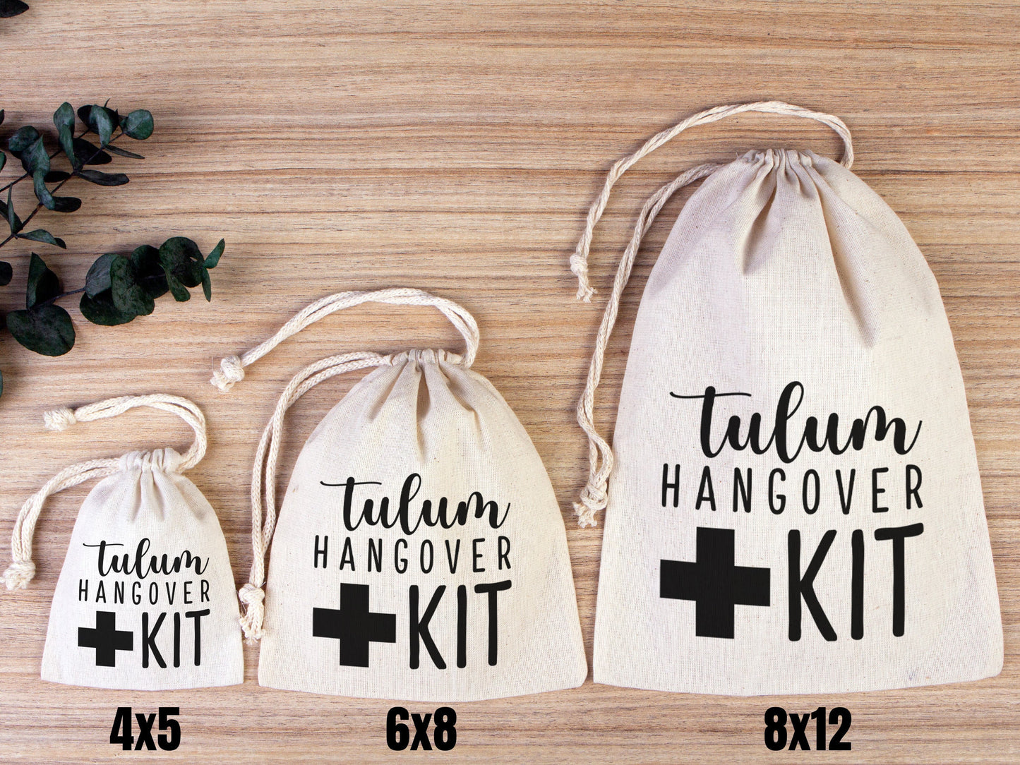 Tulum Hangover Kit Bags, Survival Kit Bags Wedding Recovery Kit Party Bachelorette Birthday Party, Organic Cotton Drawstring Pouchs Bag