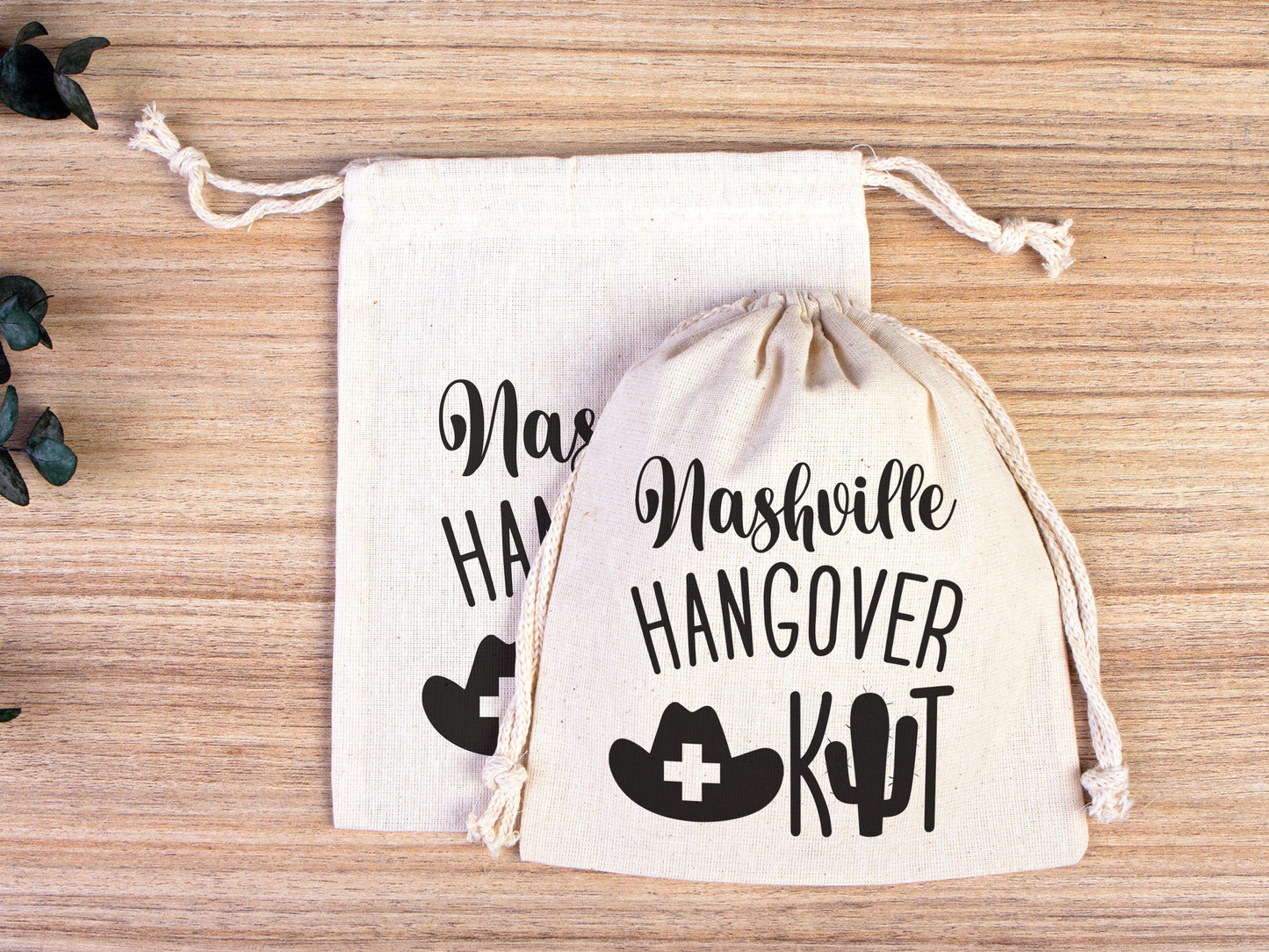 Nashville Hangover Kit Bags, Survival Kit Bags Wedding Recovery Kit Party Bachelorette Birthday Party, Organic Cotton Drawstring Pouchs Bag