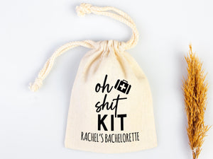 Oh Shit Kit Bags – Bachelorette Hangover & Recovery Cotton Pouches