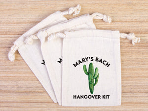 Cactus Hangover Kit Bags - Party Recovery Kit Bags - Survival Kit Pouch - Custom Hangover Bags - Bachelorette Party