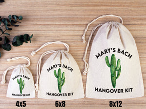 Cactus Hangover Kit Bags - Party Recovery Kit Bags - Survival Kit Pouch - Custom Hangover Bags - Bachelorette Party