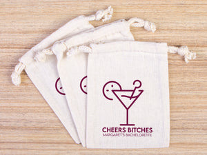 Cheers Bitches Hangover kit Bags, Survival, Recovery Kit Party Custom Name Print