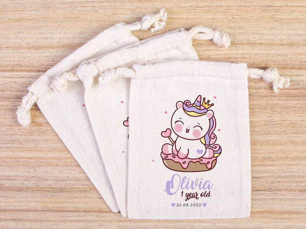 1st Birthday Favour Bags, Custom Party Bags for first birthday, Personalized Favor Bags