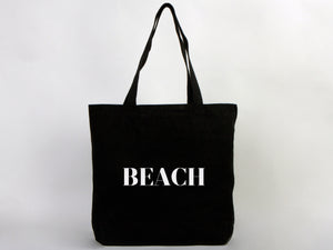Black Custom Canvas Tote Bag 19"x16"x4" – Personalized Cotton Promotional & Beach Bag
