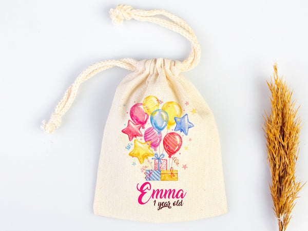 Happy Birthday Favour Bags, Custom Party Bags for first birthday, Personalized Bags - Custom Goodie Bags - Happy Animals For Kids
