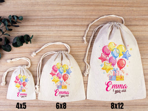 Happy Birthday Favour Bags, Custom Party Bags for first birthday, Personalized Bags - Custom Goodie Bags - Happy Animals For Kids