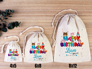 Custom Name, Happy Birthday Gİft Bags, Party Bags for first birthday, Personalized Bags - Custom Goodie Bags - Happy For Kids