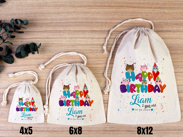 Custom Name, Happy Birthday Gİft Bags, Party Bags for first birthday, Personalized Bags - Custom Goodie Bags - Happy For Kids