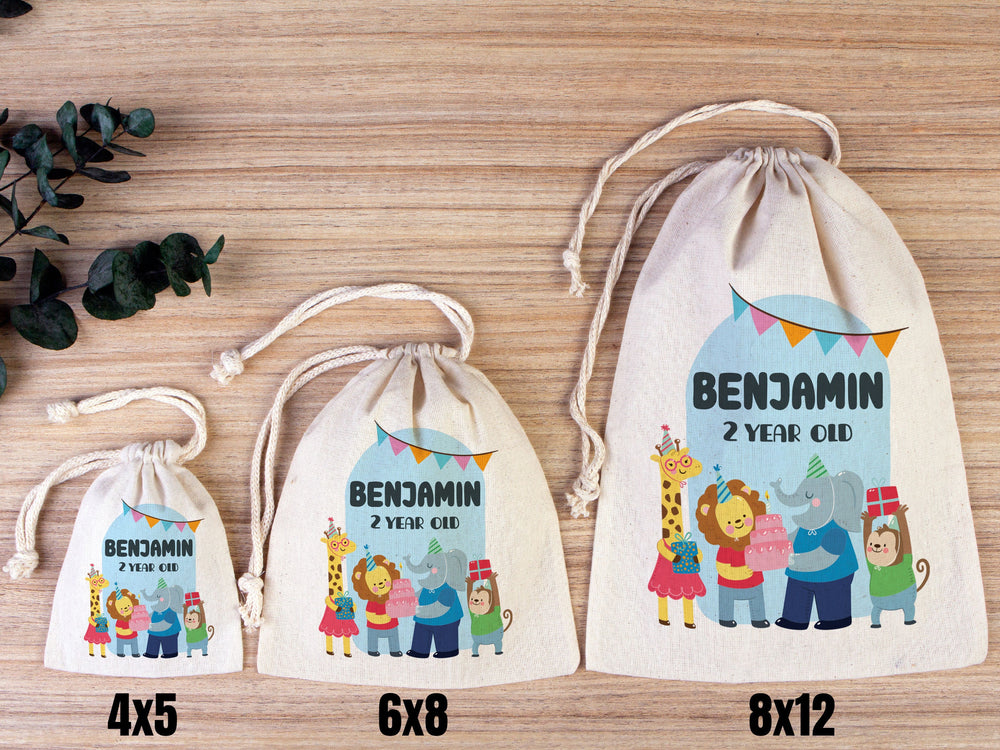 Happy Birthday Gİft Bags, Party Bags for first birthday, Personalized Bags - Custom Goodie Bags - Custom Name, Age, Date