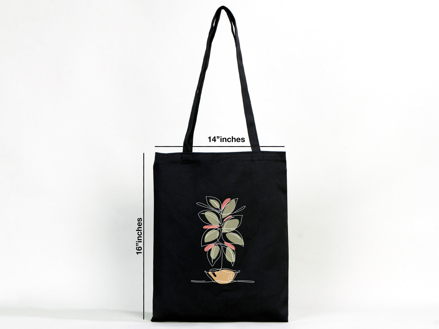 Custom Black Tote Bags 16"W x 14"H (40 cm x 35 cm)  Your Logo Or Image  Organic Cotton Eco Bags ,Gift Bags - Wholesale Tote Bag