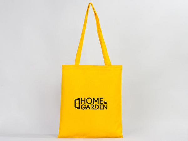Personalized Yellow Gabardine Tote Bag – 14"x16" Custom Logo Print