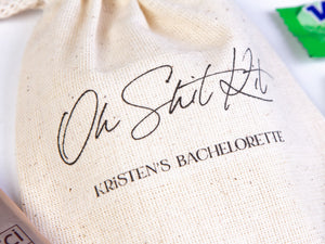 Oh Shit Kit, Bachelorette Party, Survival Kits, Hangover Kits, Custom Handmade oh shit kit Pouch Bag, Organic Pouches