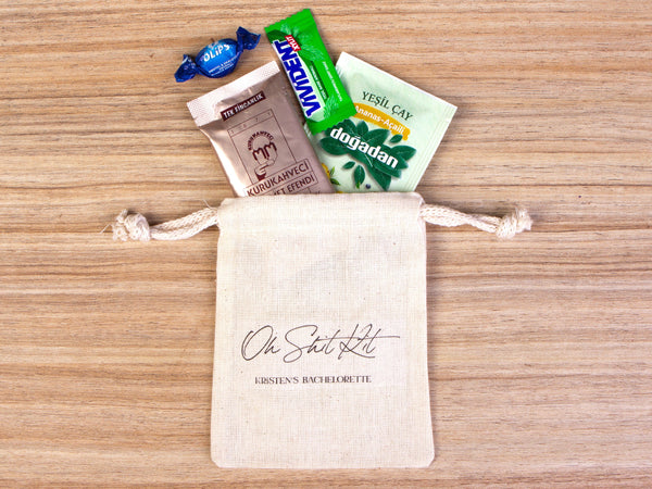 Oh Shit Kit, Bachelorette Party, Survival Kits, Hangover Kits, Custom Handmade oh shit kit Pouch Bag, Organic Pouches
