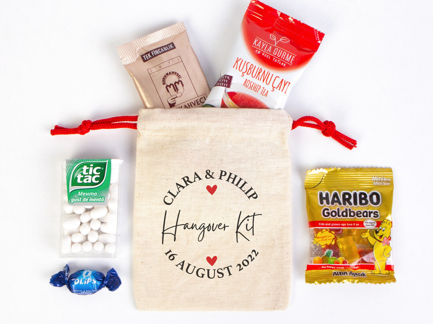 Hangover Kit Bags - 4"W x 5"H (10 cm x 13 cm) Party Recoveryt Kit Bags - Surival kit pouch - Custom Hangover bags - Bachelorette Party