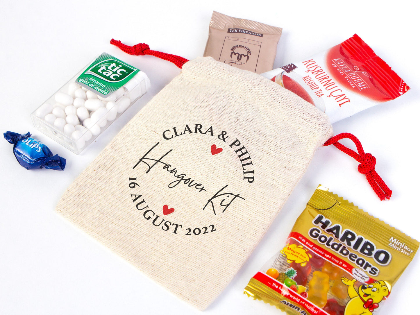 Hangover Kit Bags - 4"W x 5"H (10 cm x 13 cm) Party Recoveryt Kit Bags - Surival kit pouch - Custom Hangover bags - Bachelorette Party