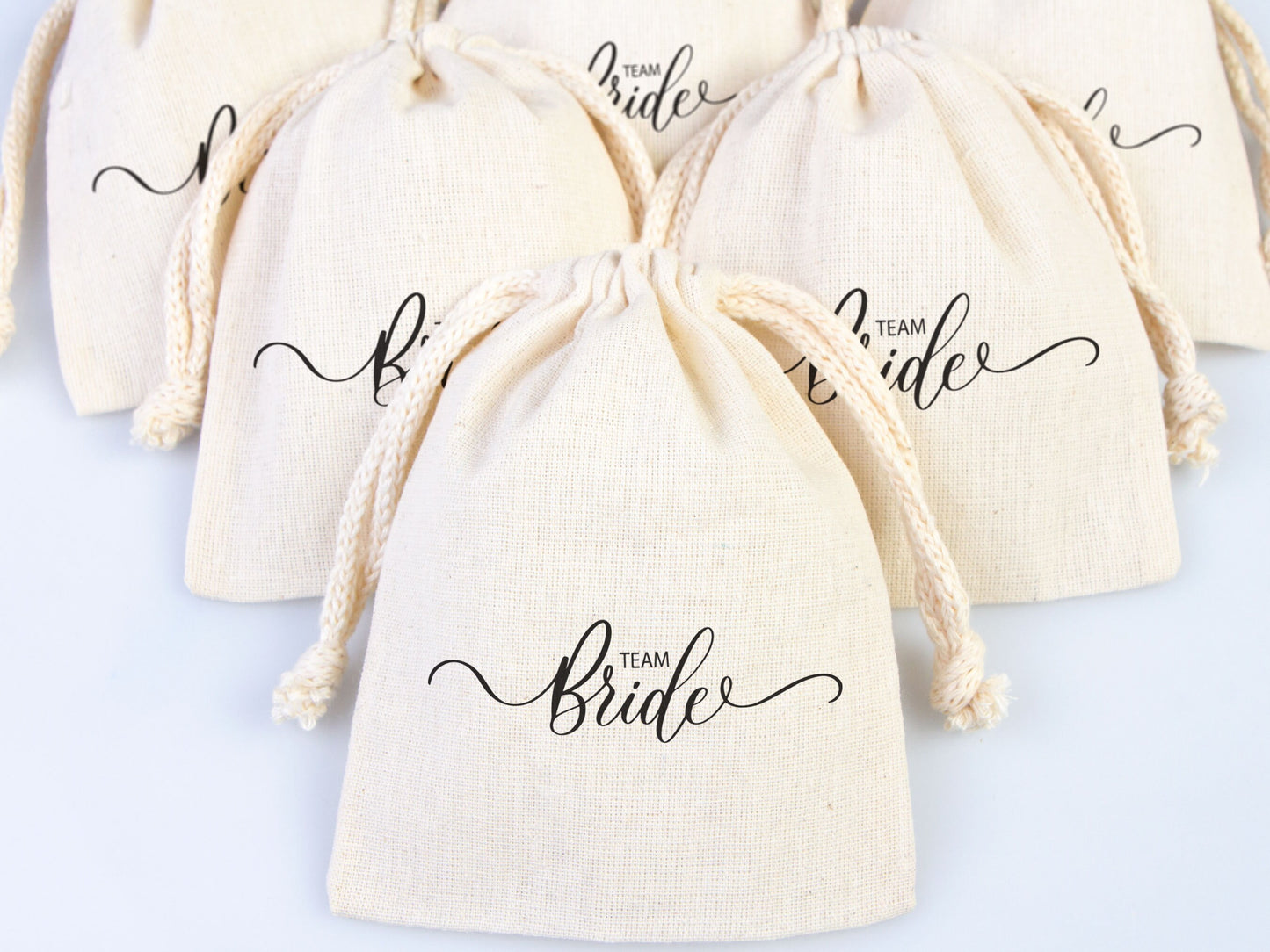 Team Bride Bags, Wedding Favor Bags, Bachelorette Party Bags, Guest Gift, Drawstring team bride pouches