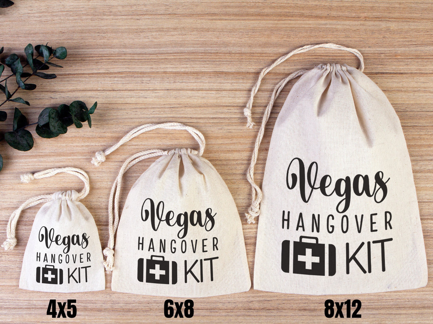 Vegas Hangover kit Bags, Vegas Party Bags, Survival, Recovery Kit Party Custom Name Print, Organic Cotton Drawstring Pouchs Bag